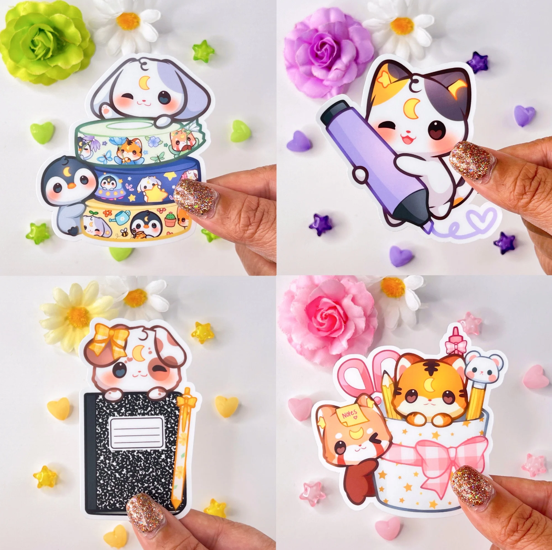 🖊️ Stationery Friends Vinyl Sticker – For the Supply Obsessed! 🧷