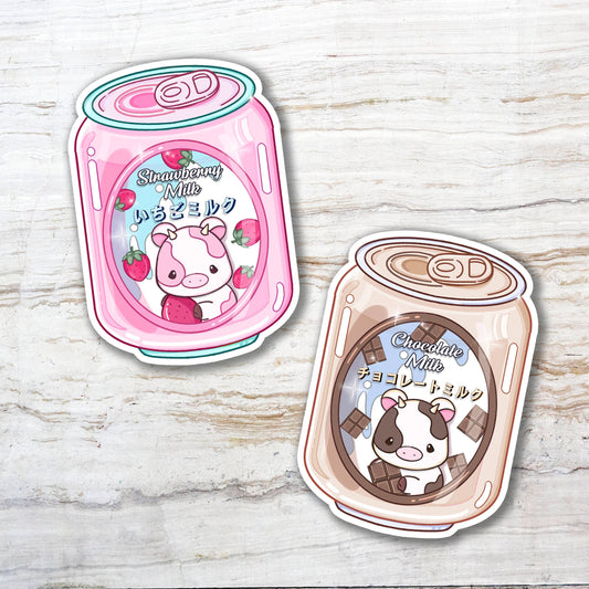 Cow Japanese Milk Can Sticker