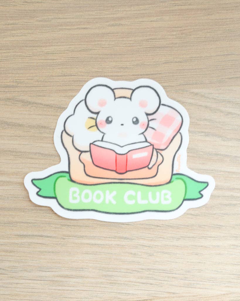 Book Club Mouse Vinyl Sticker
