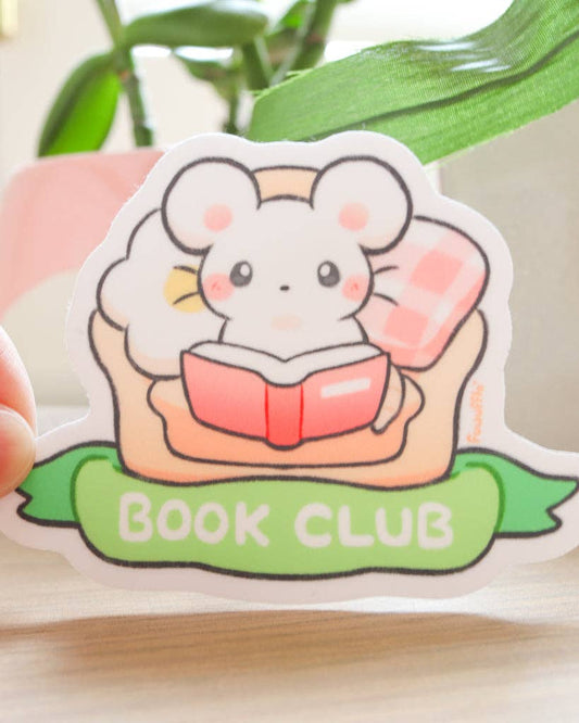 Book Club Mouse Vinyl Sticker