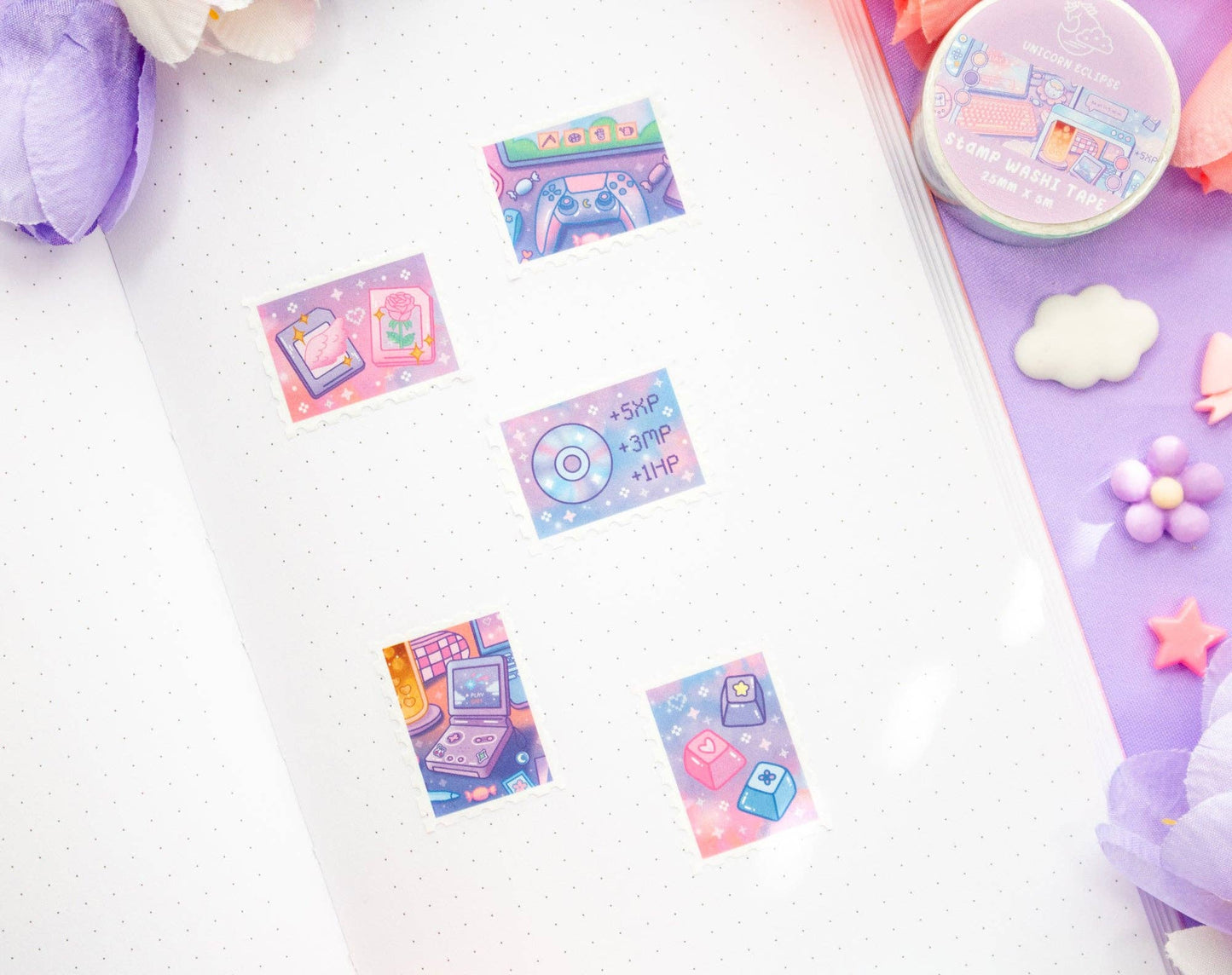 ๐ฎ Game Time Stamp Washi Tape โ Playful Vibes for Your Journal!