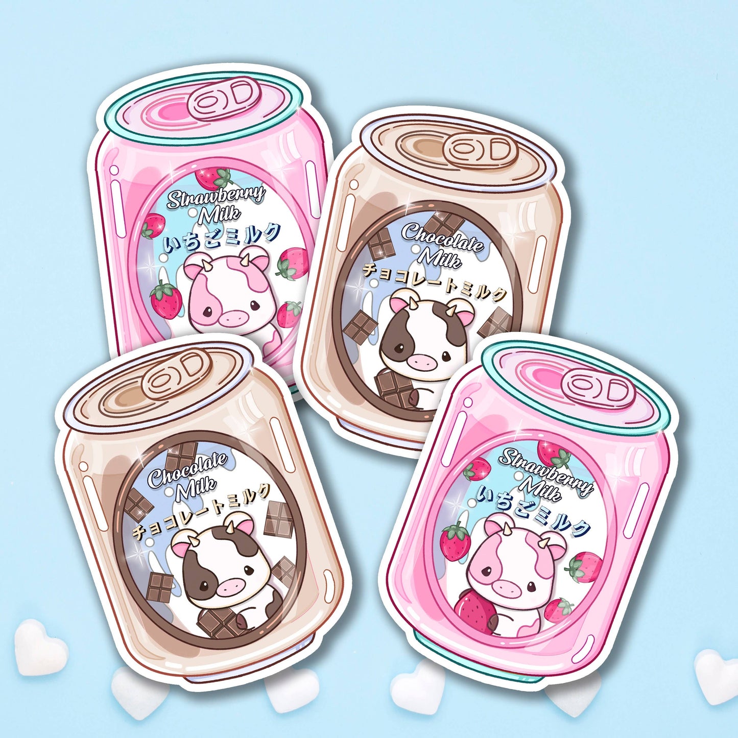 Cow Japanese Milk Can Sticker
