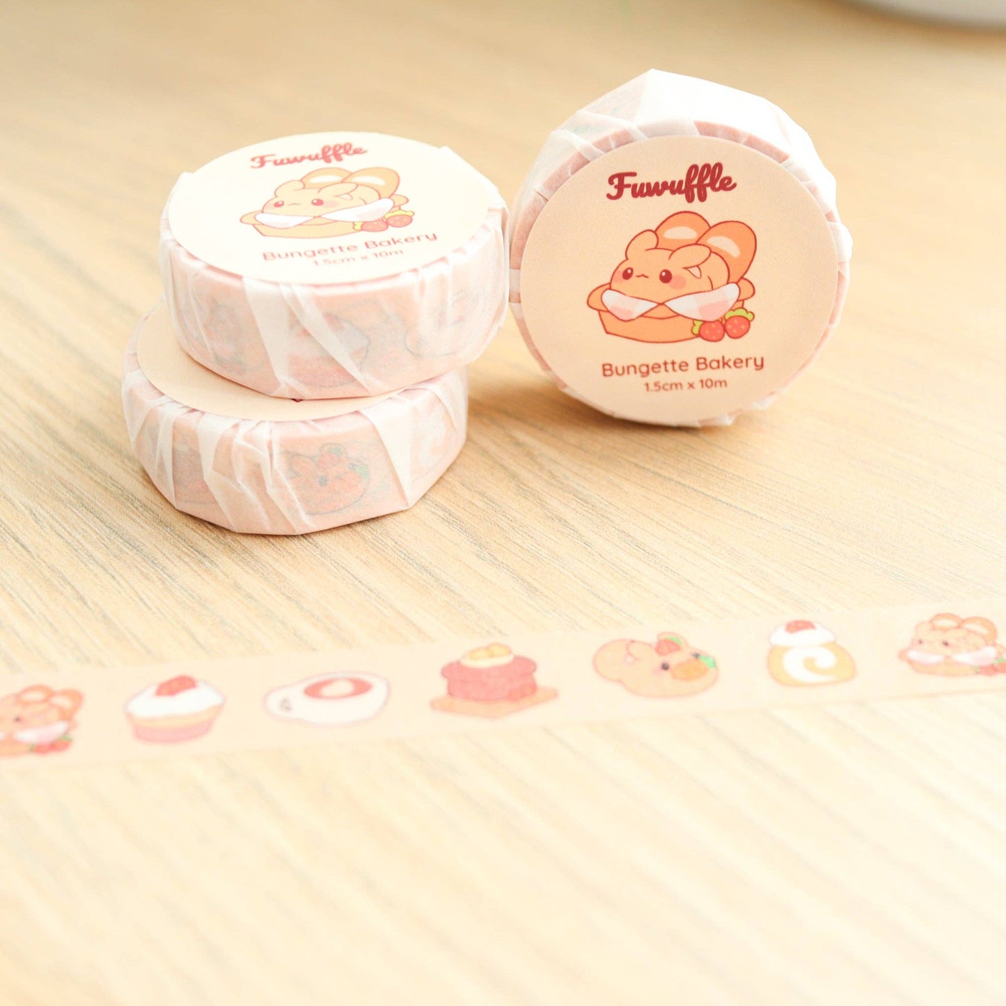 🐰 Bunny Bakery Washi Tape – Baked Goodness & Fluffy Friends!
