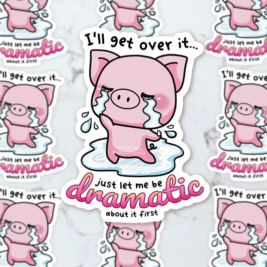Dramatic Piggy Sticker Drama Queen Piggy Sticker Funny decal
