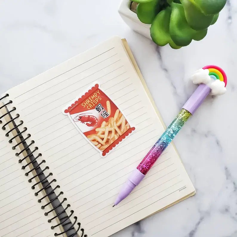Shrimpy Crisps Vinyl Sticker | Asian snacks food cute decal