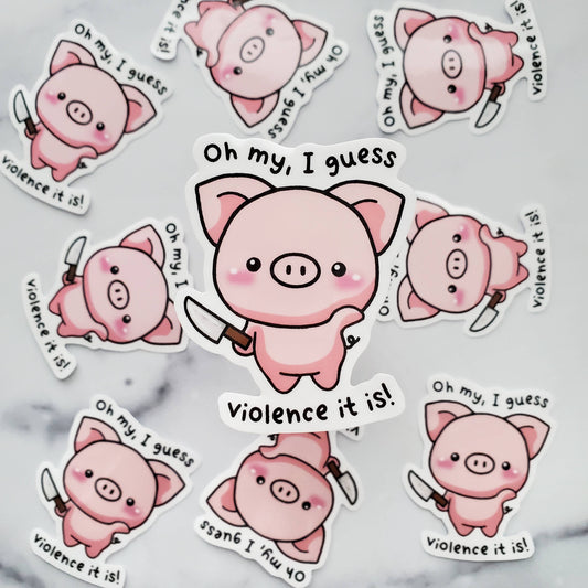 Violent Piggy Vinyl Sticker
