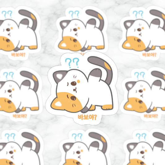 Stupid Cat Korean Sticker
