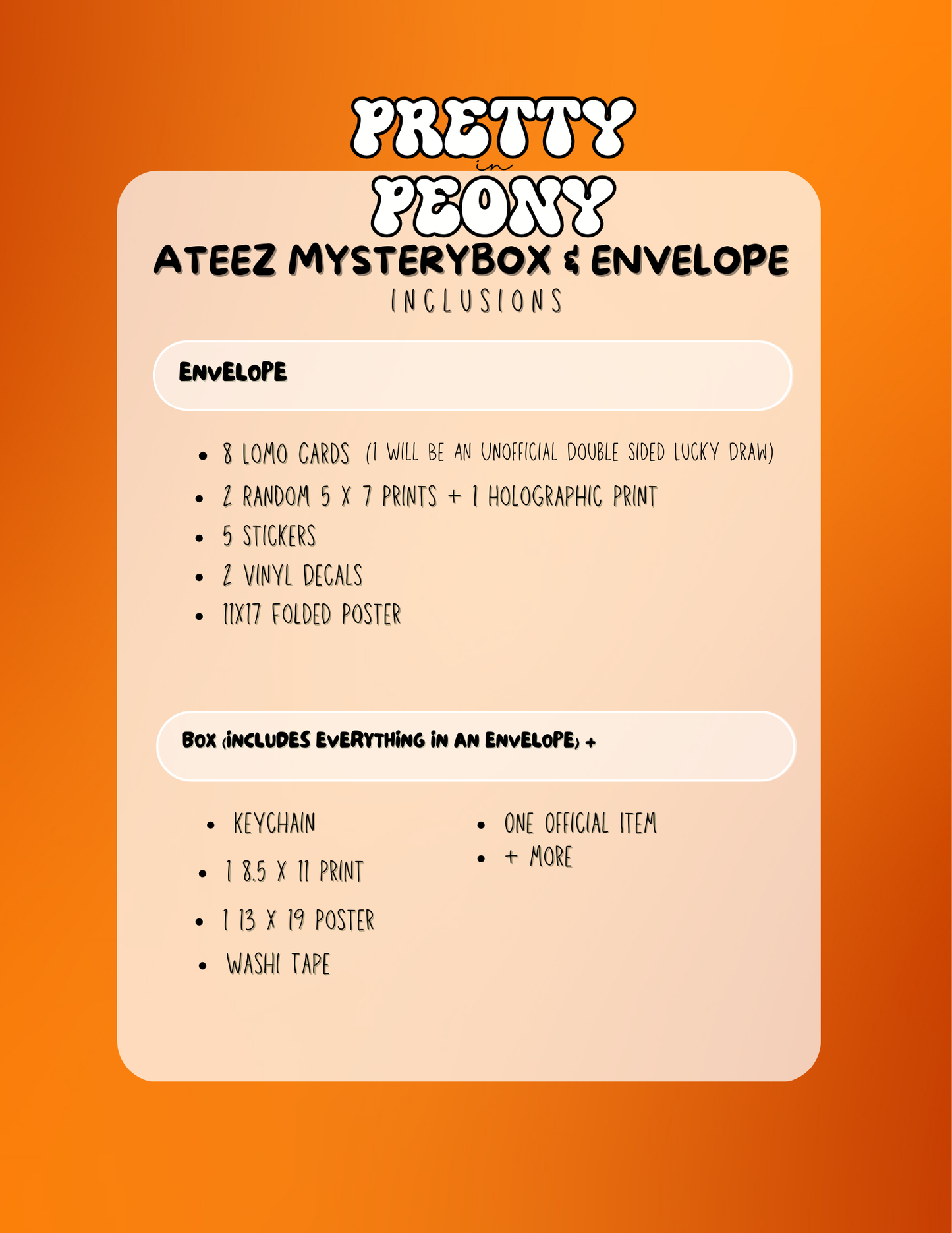 ๐ Ateez Mystery Envelope & Box