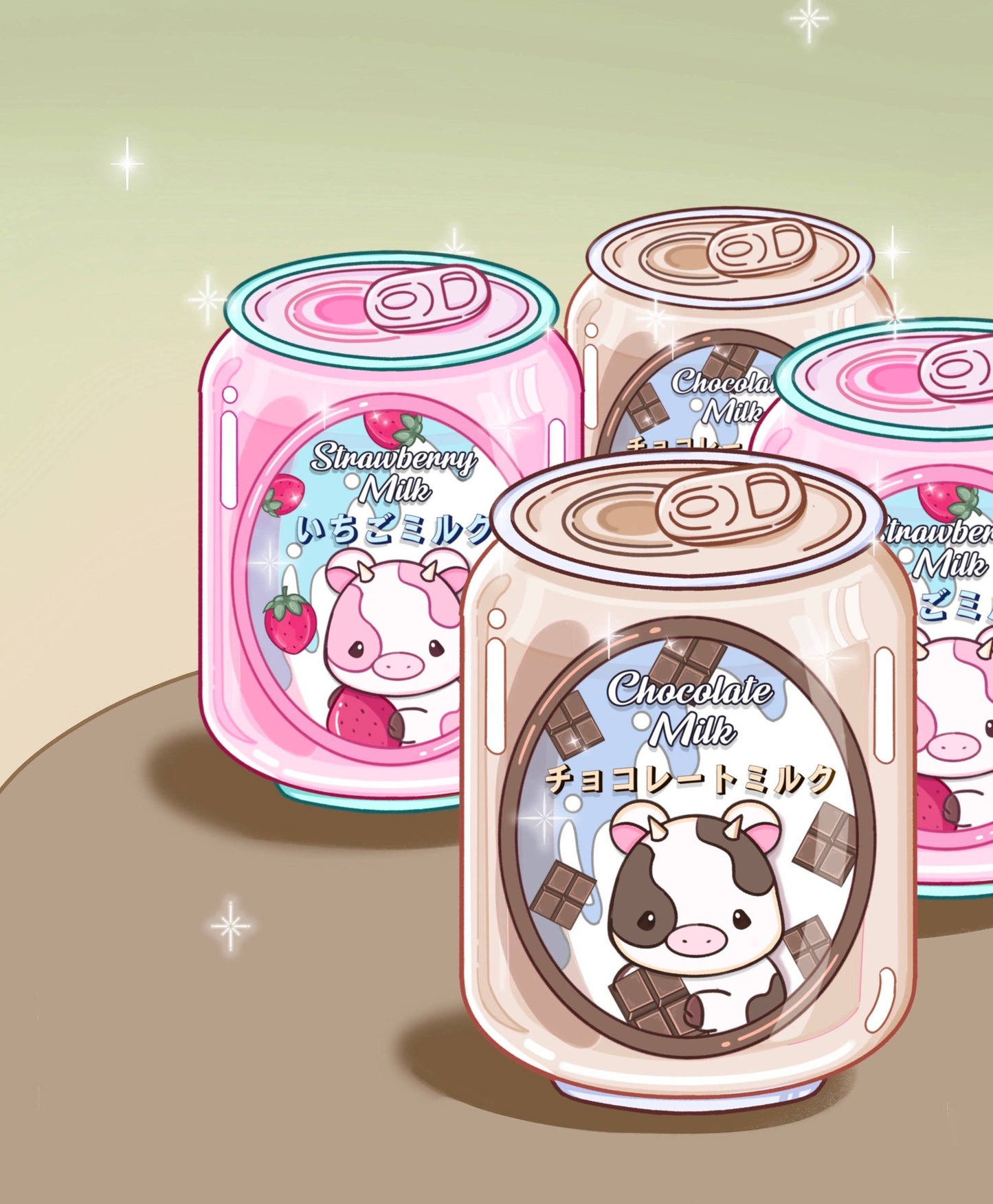 Cow Japanese Milk Can Sticker