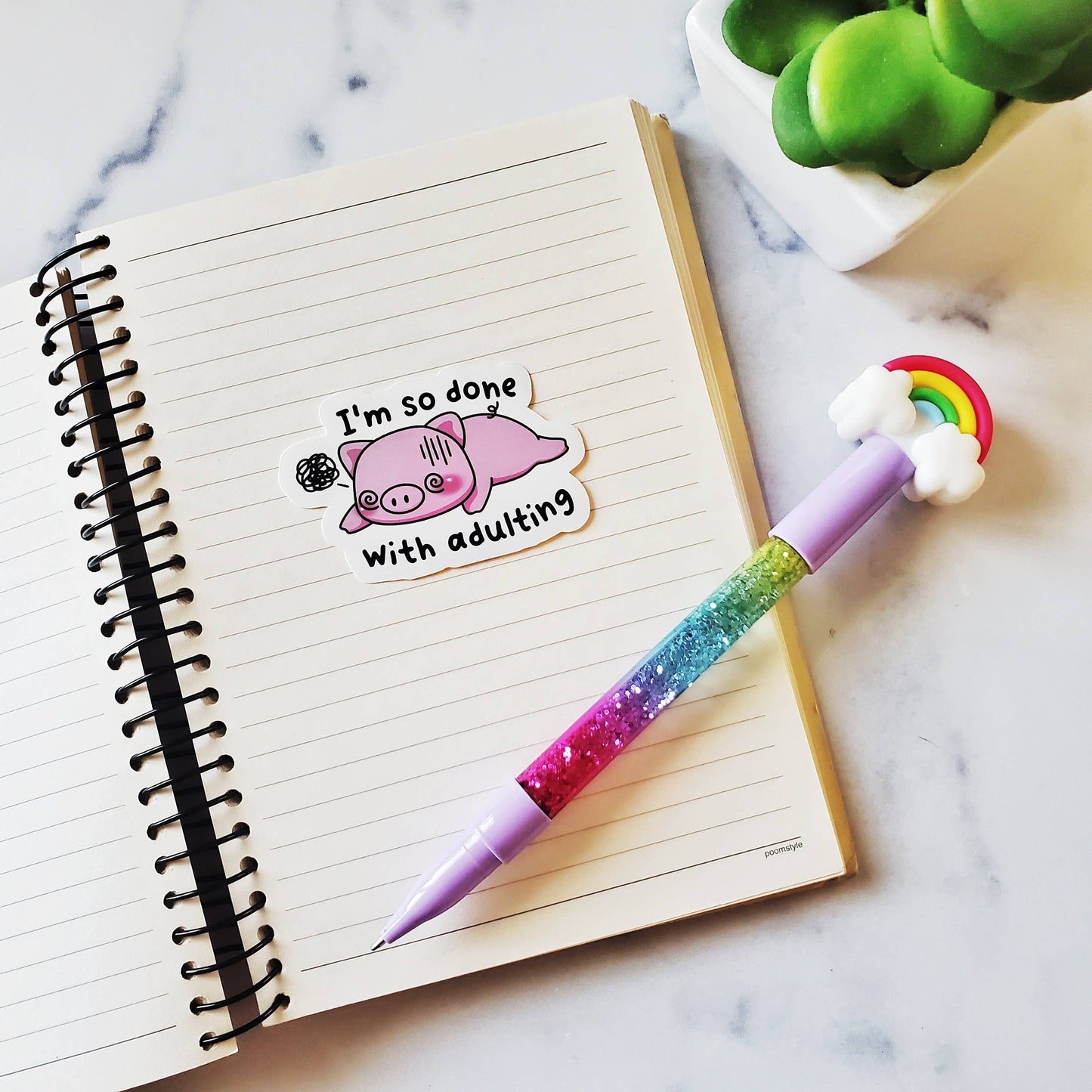Done Adulting Piggy Sticker