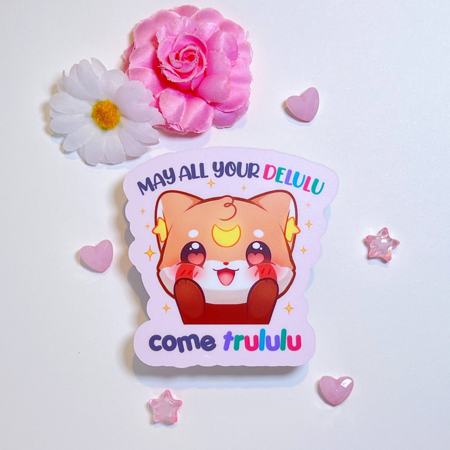 π¦ Red Panda Delulu Waterproof Sticker β Cute & Kawaii Vinyl Sticker! π¦