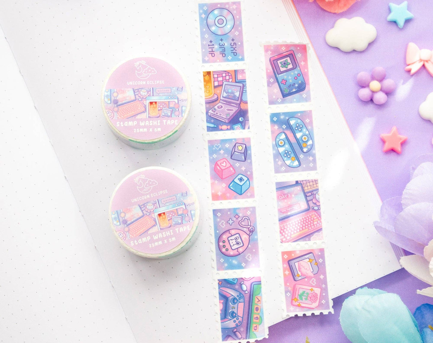 ๐ฎ Game Time Stamp Washi Tape โ Playful Vibes for Your Journal!