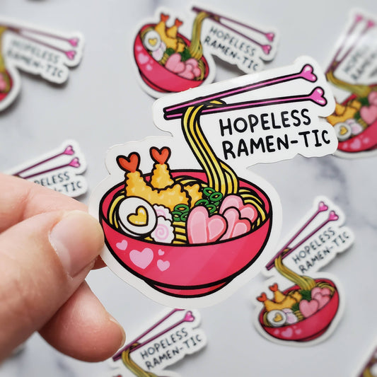 Hopeless Ramen-tic Vinyl Sticker | Ramen Noodles Lover decal