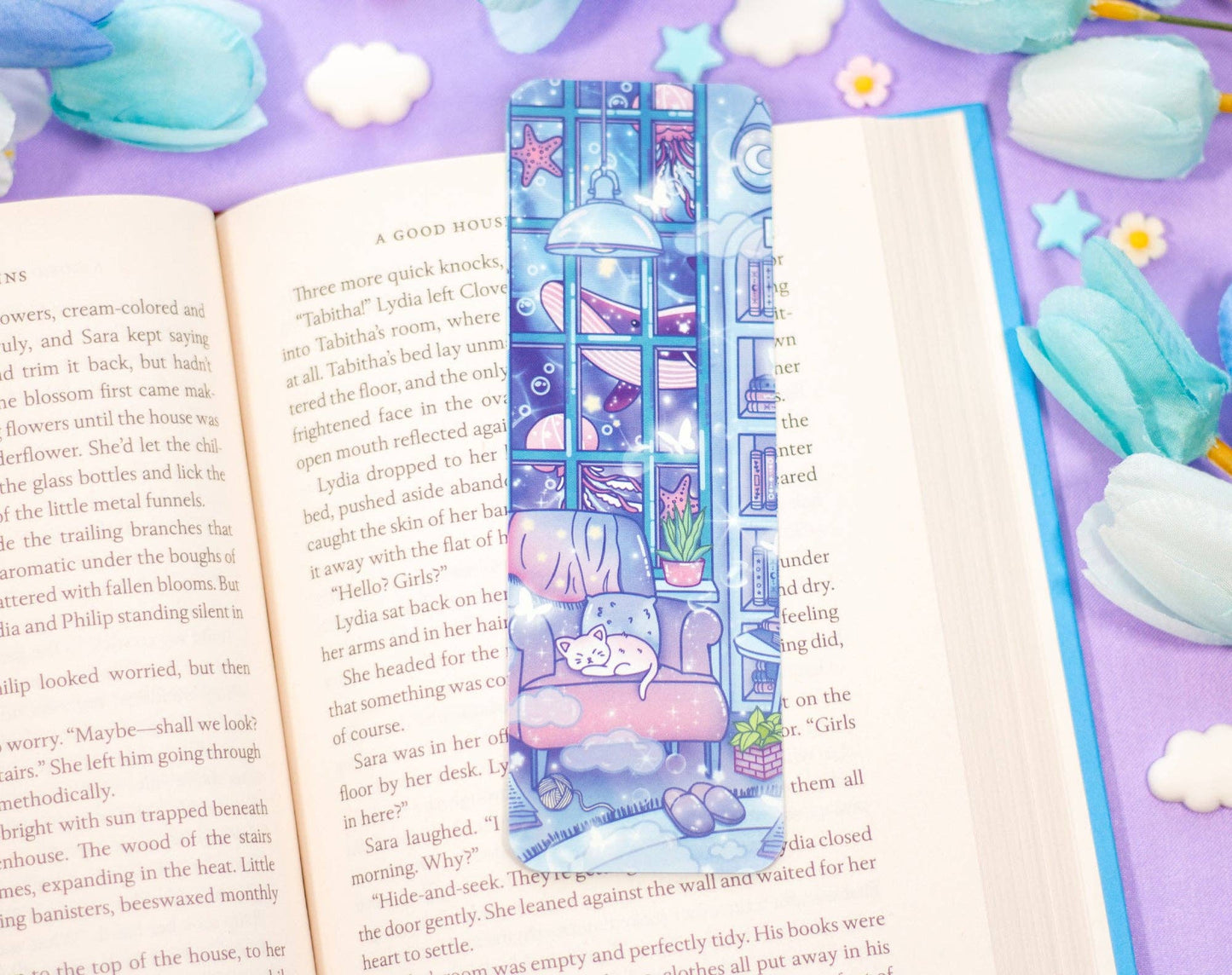 📖 Reading Room Bookmark – Glossy & Double-Sided! 🛋️