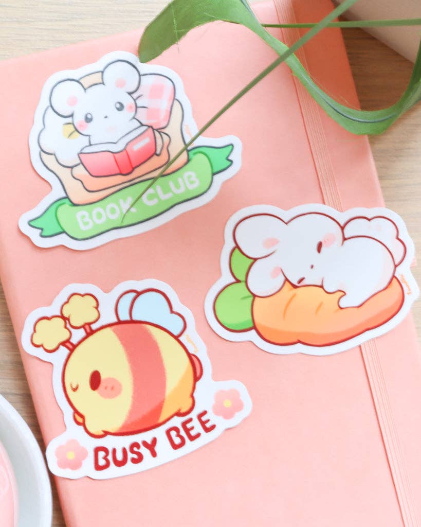 Book Club Mouse Vinyl Sticker