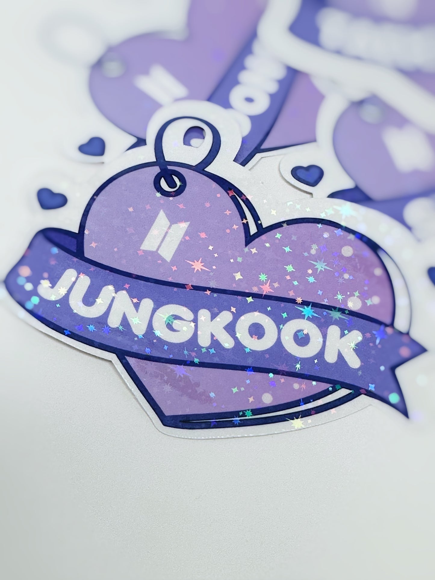 BTS Holographic Heart Stickers 4.25 in x 3.5 in