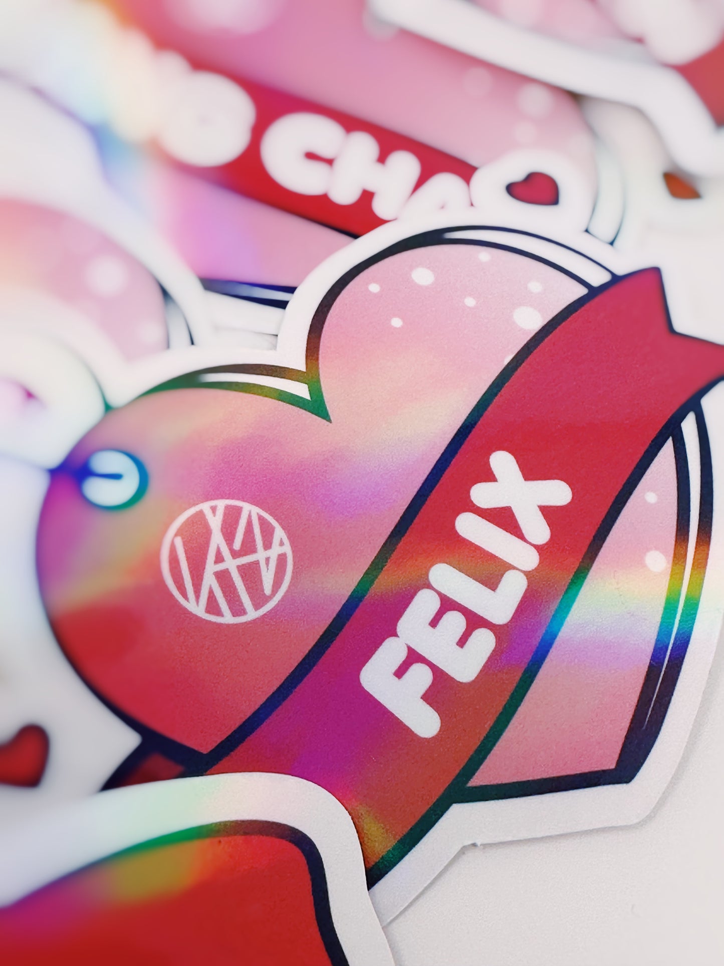 Stray Kids SKZ Holographic Heart Sticker 4.25 in x 3.5 in