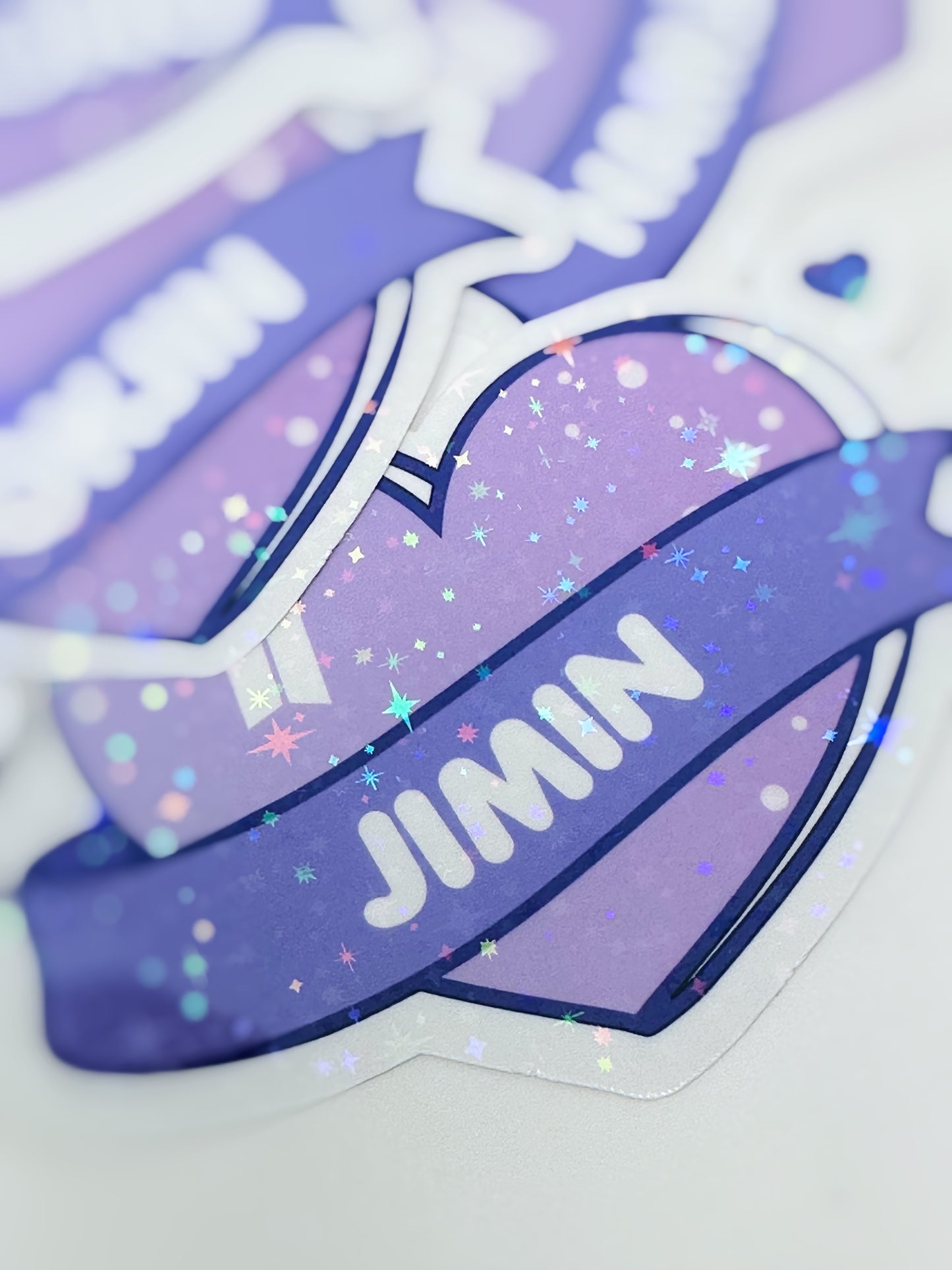 BTS Holographic Heart Stickers 4.25 in x 3.5 in