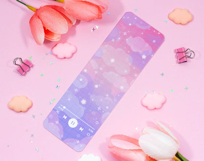 🎶 Sunset Music Player Bookmark – Glossy & Double-Sided! 🌇