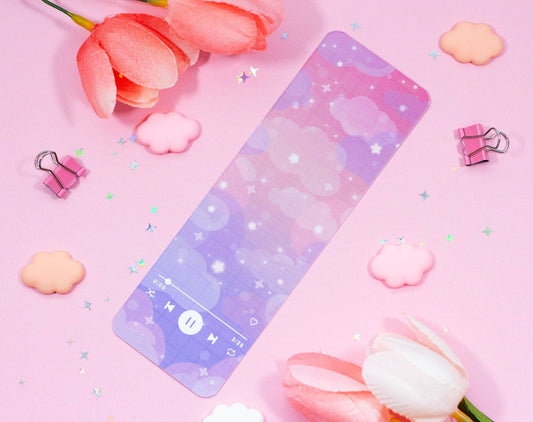 🎶 Sunset Music Player Bookmark – Glossy & Double-Sided! 🌇