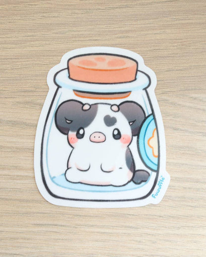 Bottle of Milk Cow Vinyl Sticker (Transparent)