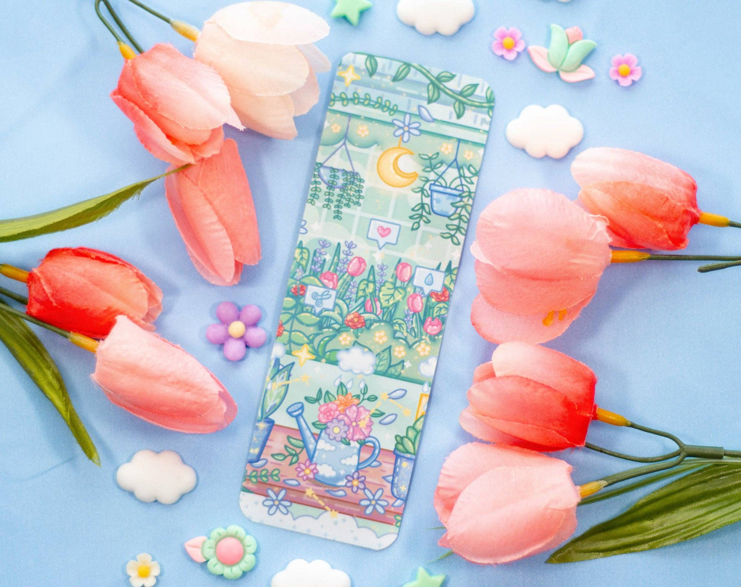 🌿 Botanical Bliss Bookmark – Glossy & Double-Sided! 🌸