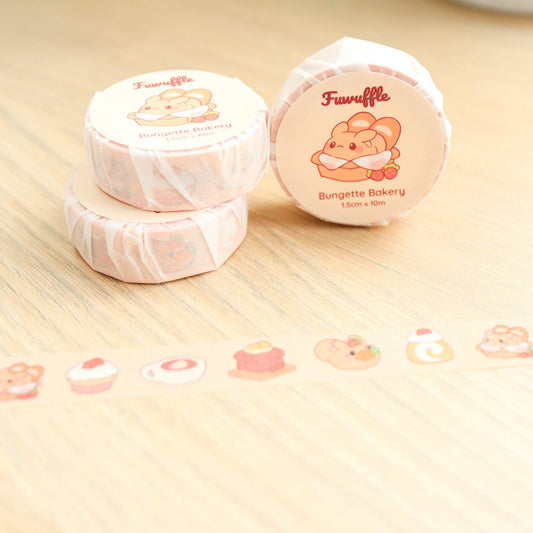 🐰 Bunny Bakery Washi Tape – Baked Goodness & Fluffy Friends!