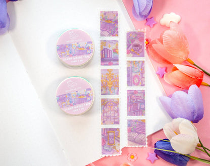 🎓 Pastel Academia Stamp Washi Tape – Study, Dream, Repeat!