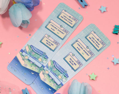 📖 Stacked Books Bookmark – Glossy & Double-Sided! 🐾