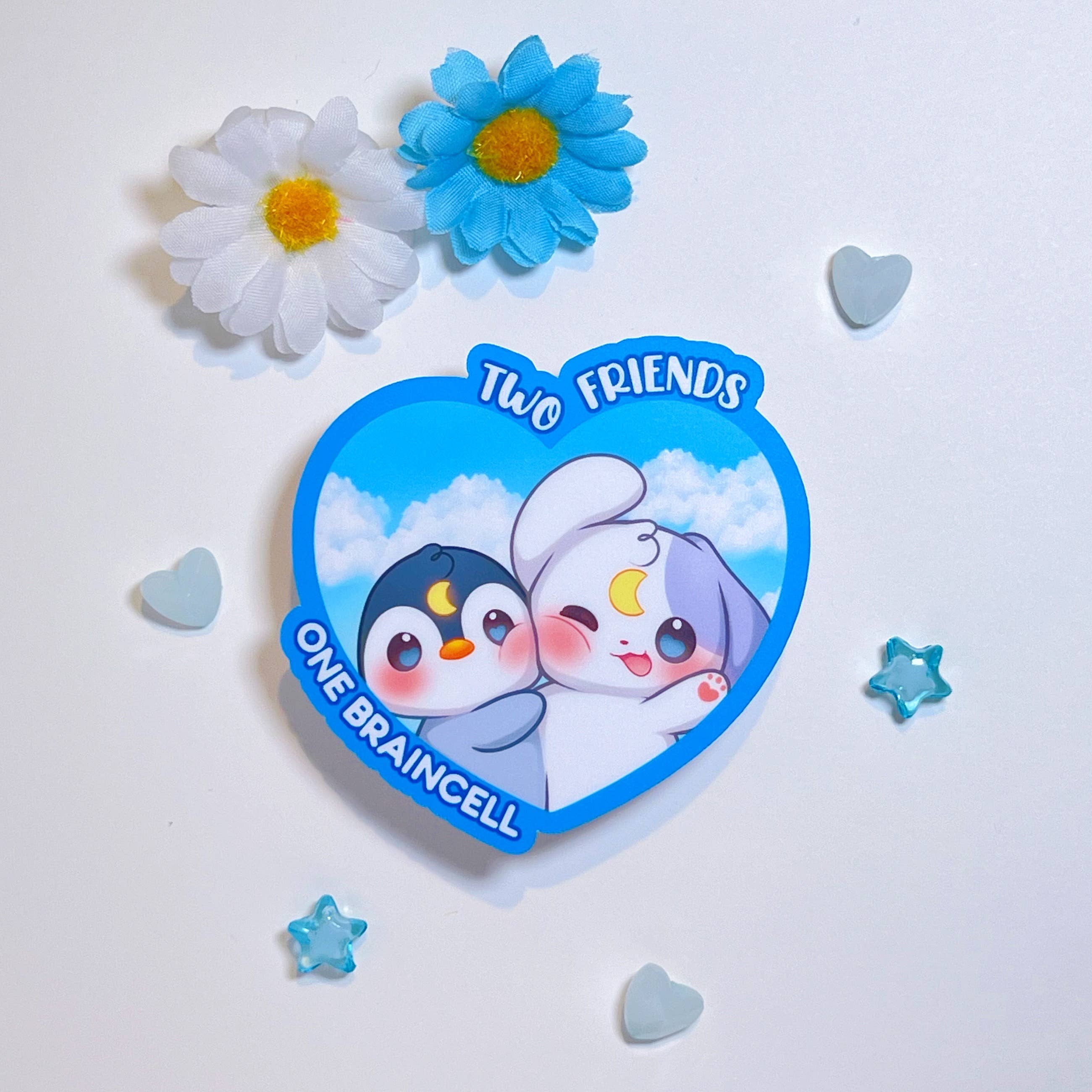 🧠 Two Friends One Braincell Vinyl Sticker – Iconic Duo Energy! 😂-thumbmail-2