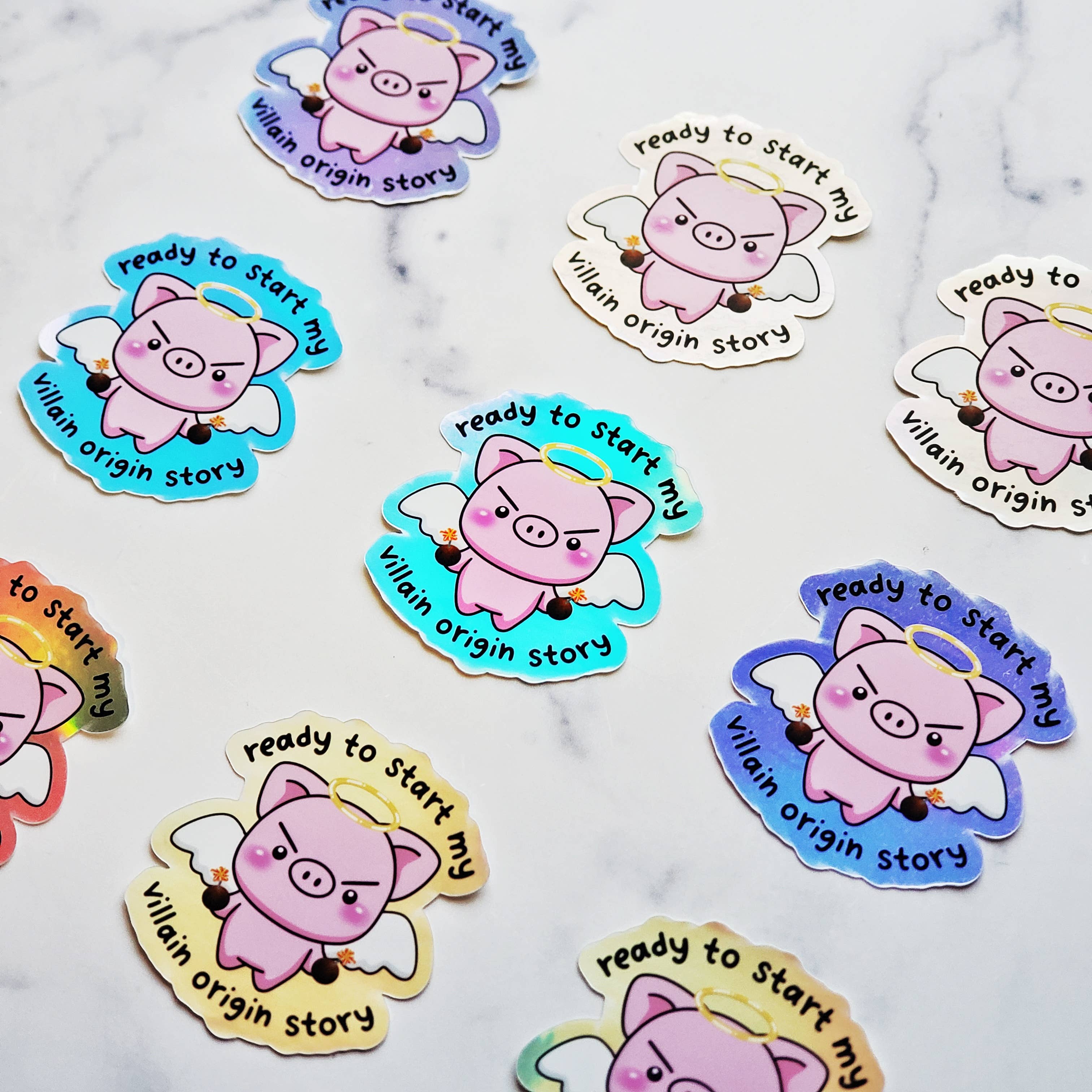 Villain Origin Story Piggy Sticker | Piglet Pig Animal decal-thumbmail-3