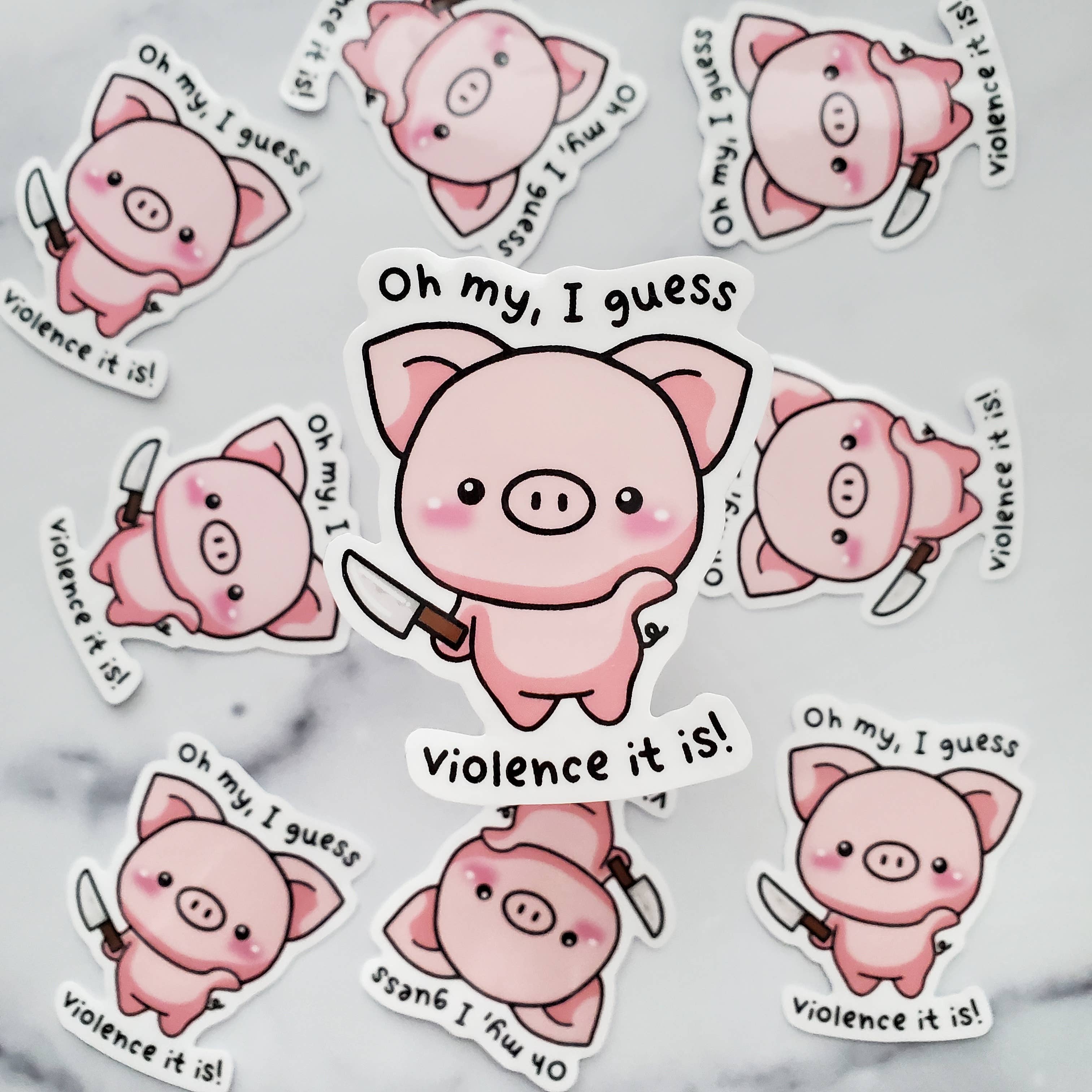 Violent Piggy Vinyl Sticker