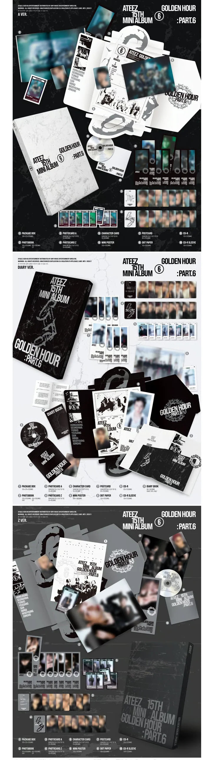 [Pre Order] ATEEZ - GOLDEN HOUR : PART.6 Standard Ver-thumbmail-2