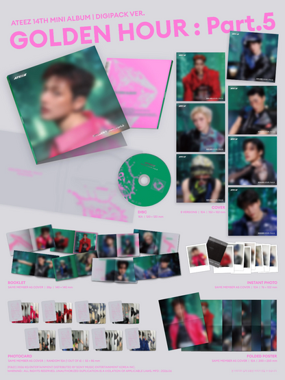 [Pre Order] ATEEZ - GOLDEN HOUR : PART.5 14TH MINI ALBUM DIGIPACK VER (Unit Ver)