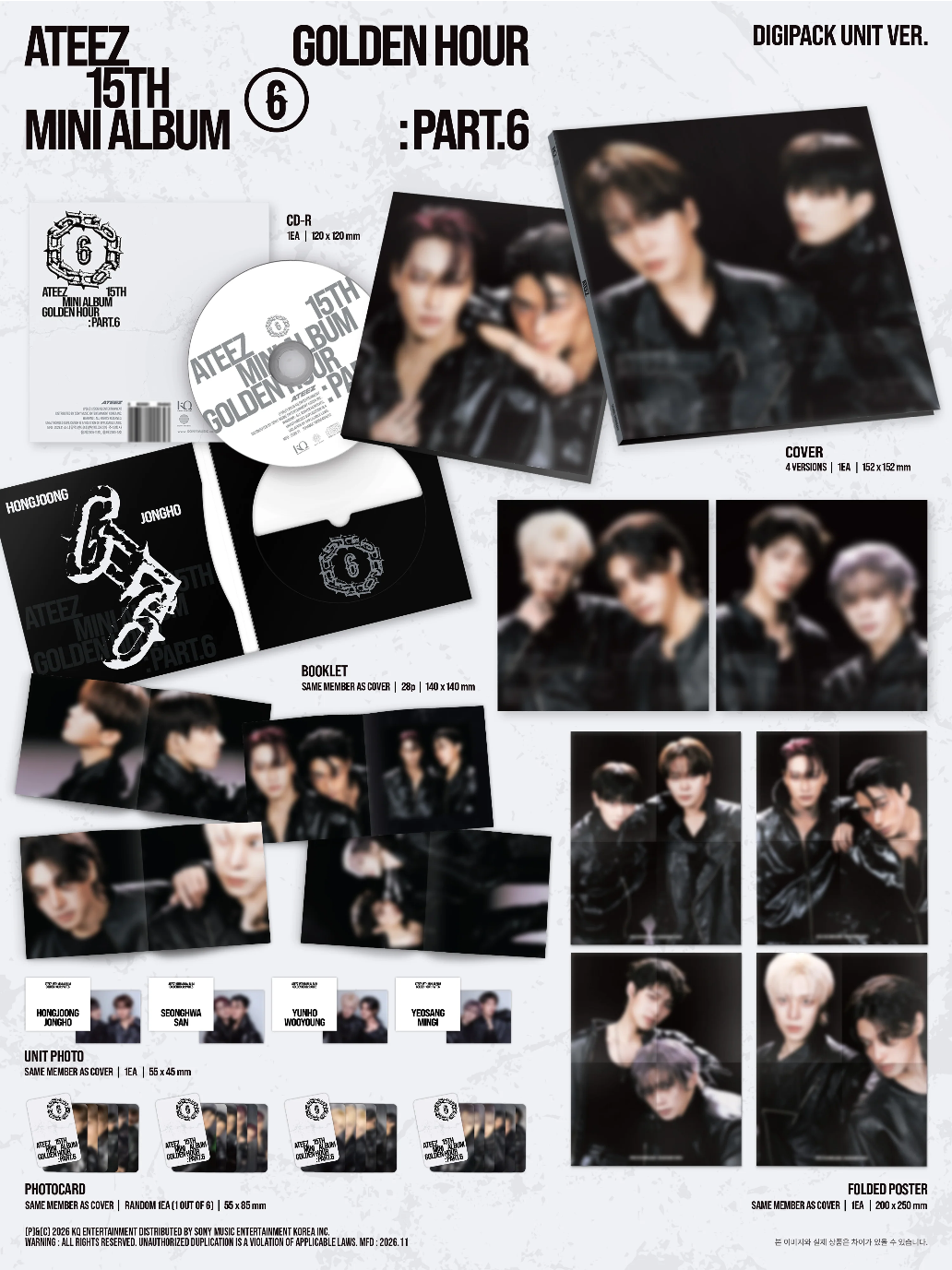 [Pre Order] ATEEZ - GOLDEN HOUR : PART.6 Digipack (Unit Ver)-thumbmail-2