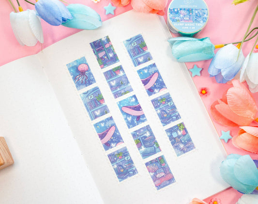 📚 Reading Room Stamp Washi Tape – Bookish Dreams Begin Here!
