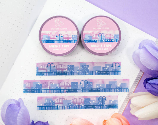 🌆 City Skyline Washi Tape – Bright Lights, Big Dreams!