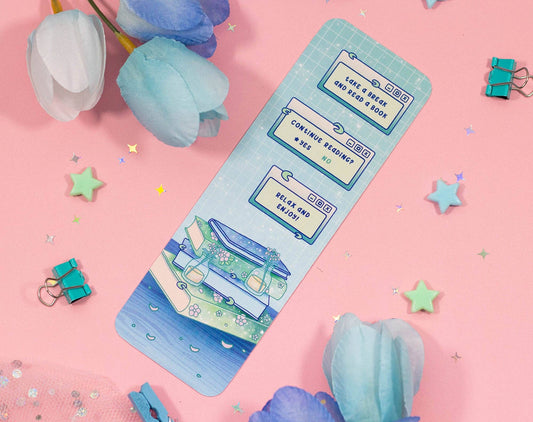 📖 Stacked Books Bookmark – Glossy & Double-Sided! 🐾