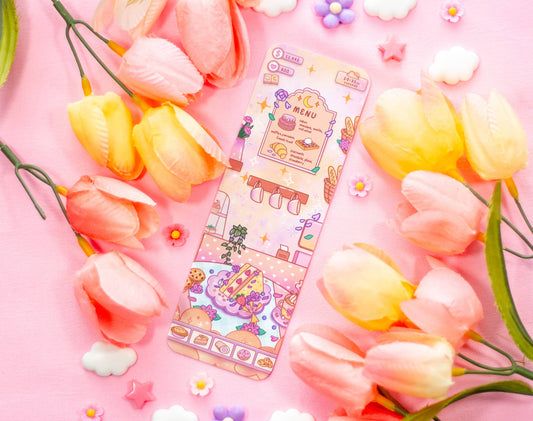 ☕ Cafe Quest Bookmark – Glossy & Double-Sided! 📚