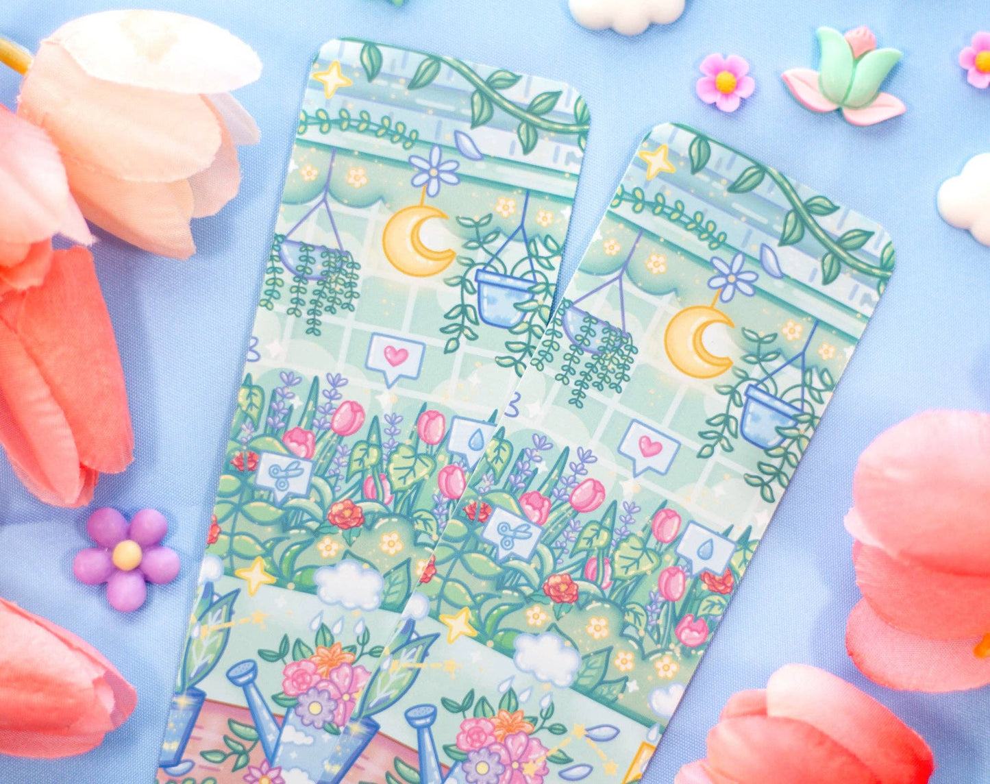 🌿 Botanical Bliss Bookmark – Glossy & Double-Sided! 🌸