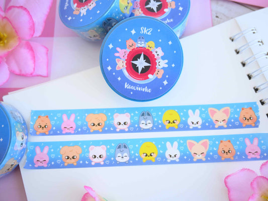 🎀 SKZOO Washi Tape – Adorable Idol Friends! 🌸